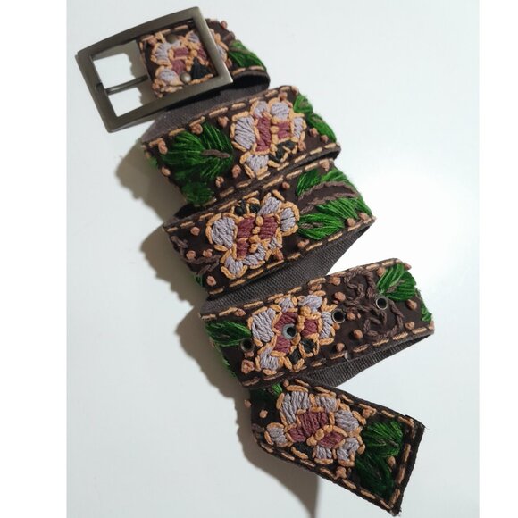 Women's Hand Embroidered Belt Boho L/XL Multi Color India READ FULL DESCRIPTION - Picture 4 of 4